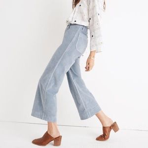 NWT Madewell Emmett Wide Leg Crop Velveteen Pants